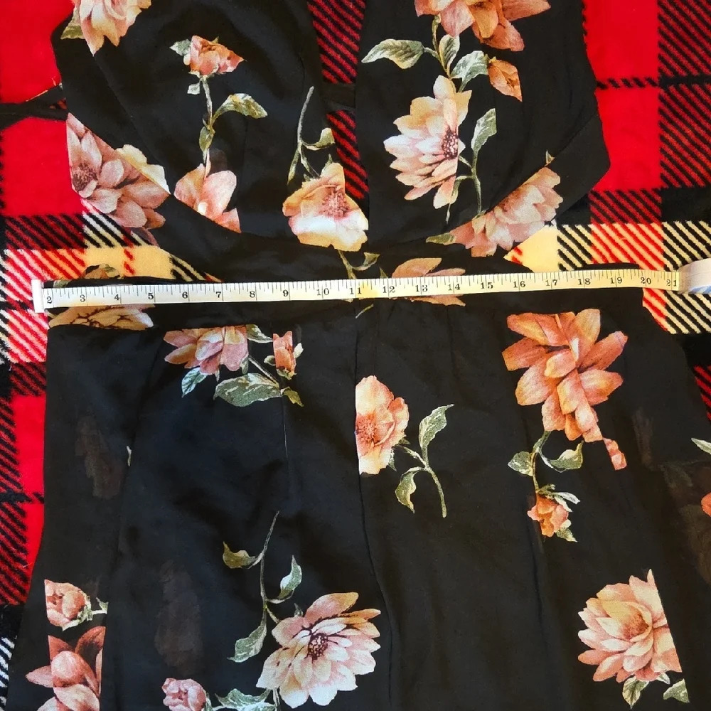 Fashion Nova Black and Pink Floral Halter Dress - Picture 5 of 6
